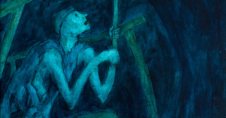 Tom McGuinness, The Hewer, 1980s, oil on board. Gemini Collection, Zurbarán Trust. © Estate of Tom McGuinness. All rights reserved. DACS 2026.